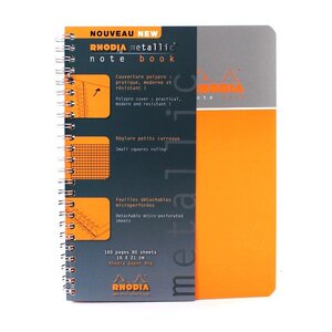 Bloc - 16x21cm - rhodia - note book - metallic - petits carreaux - 160 pages - 80g - rhodia