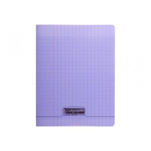 Cahier 32 pages seyès 90 g  couverture polypropylène violet  format 17 x 22 cm  CALLIGRAPHE