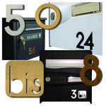 Numéro BIS-Numéro adhésif pour boîtes aux lettres - Vinyle épais texturé, hauteur 50 mm - Inox Brossé